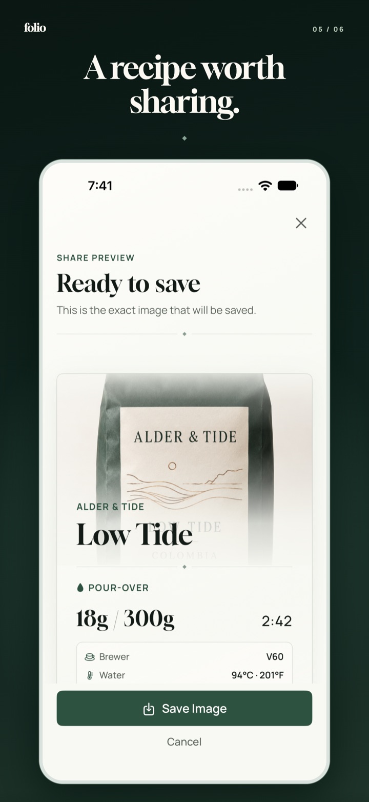 A recipe image ready to save